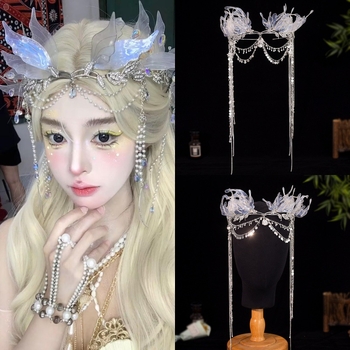 Näkineiu tutiga juukseaksessuaarid juuksepaelad uus stiil näkkineiu ji plahvatuslik peakate kroon superhaldjas hanfu eksoque juuksekroon