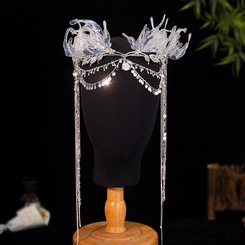 Näkineiu tutiga juukseaksessuaarid juuksepaelad uus stiil näkkineiu ji plahvatuslik peakate kroon superhaldjas hanfu eksoque juuksekroon