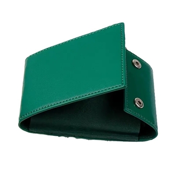 Nešiojama, be vietos, aukštos kokybės odinė, sulankstoma, žalia, pažangi kvarcinio laikrodžio laikymo dėžutė