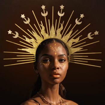 Päikesejumal Täht Kuu Kombineeritud Juuksepandlaga Euroopa ja Ameerika Neitsi Daami Peakate Kuldne Jumalanna Piiriülene Moeetenduse Tegelaskuju Riietumine