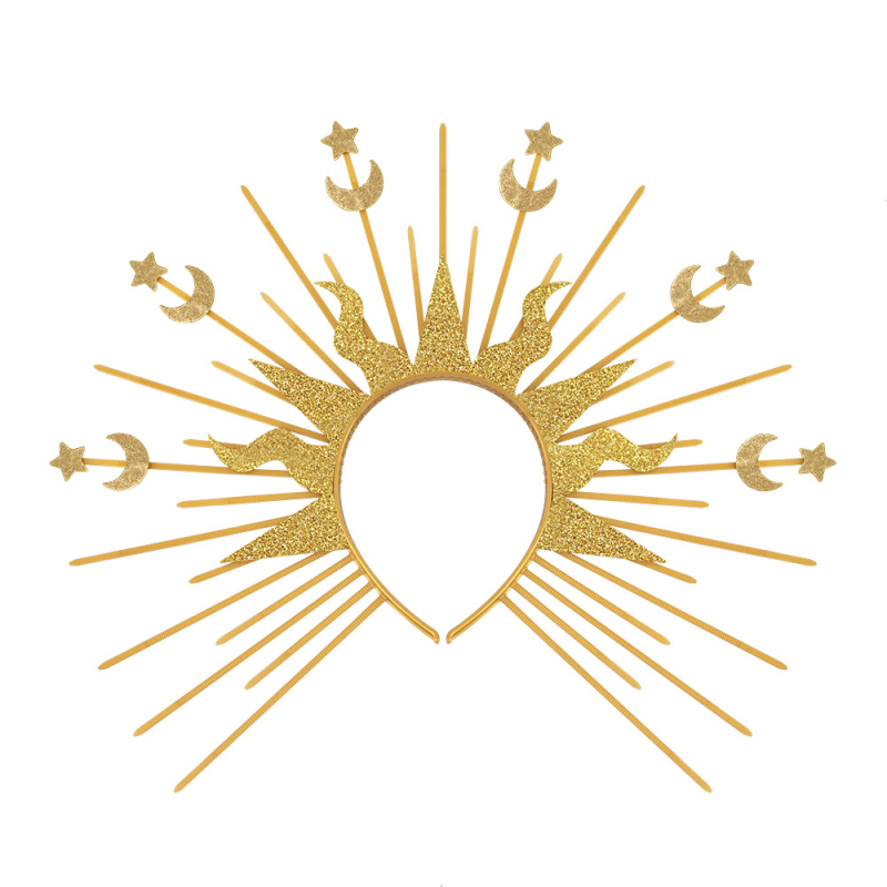 Päikesejumal Täht Kuu Kombineeritud Juuksepandlaga Euroopa ja Ameerika Neitsi Daami Peakate Kuldne Jumalanna Piiriülene Moeetenduse Tegelaskuju Riietumine