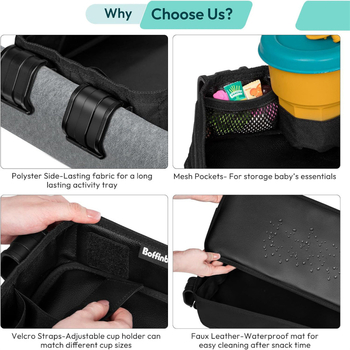 Stojan na detský kočík Wonderfold luxusný štvorkolesový jedálenský tanier detský stojan do auta skladom