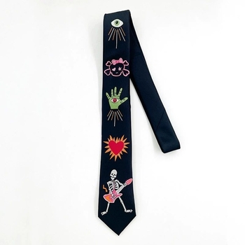 Κέντημα με γραβάτα Μαύρη προσωπικότητα Γοτθικά αξεσουάρ Άνδρες και γυναίκες Cool Jk Καλλιτεχνικό Πανκ Μόδα y2k Palm