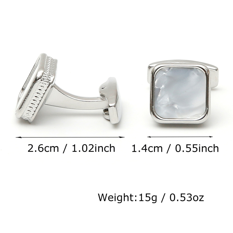 Meeste mansetinööbid, piiriülesed, kerged, luksuslikud prantsuse temperamendiga kestaga ruudukujulised metallist särgi varrukaga küüneehted XK23031