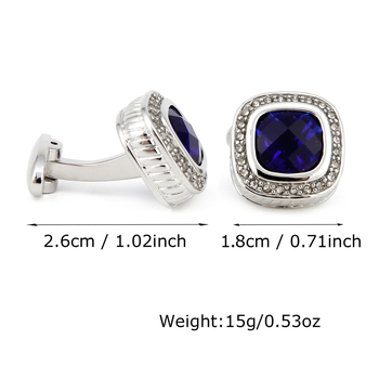 Vyriški sąsagos, aukštos kokybės, šviesiai prabangūs, mėlyni, cirkonio ir kalnų krištolo formos sidabriniai marškiniai, sandėlyje, papuošalai 1 pora, didmeninė prekyba