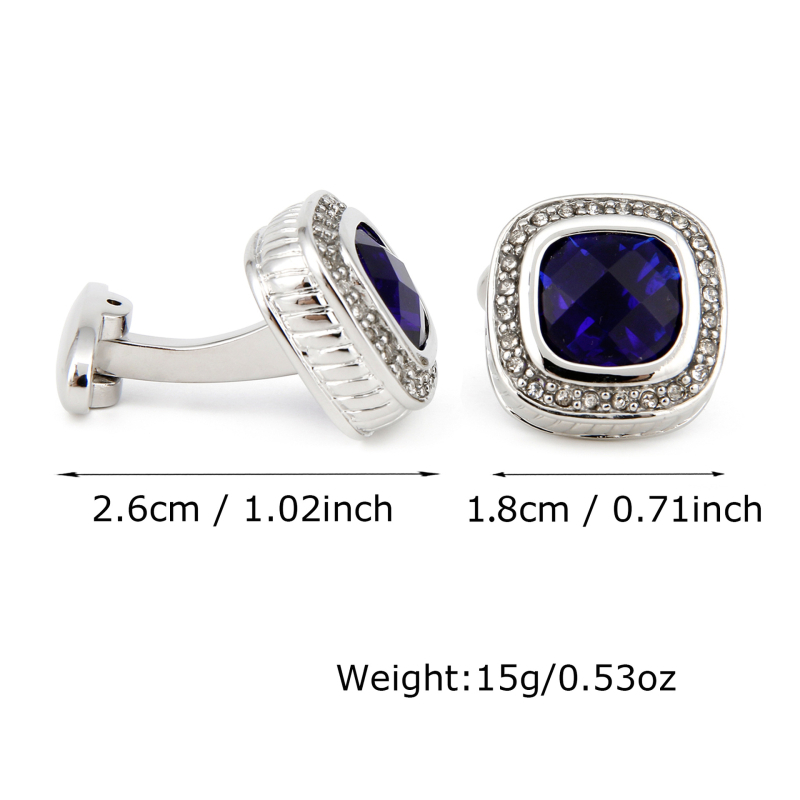 Vyriški sąsagos, aukštos kokybės, šviesiai prabangūs, mėlyni, cirkonio ir kalnų krištolo formos sidabriniai marškiniai, sandėlyje, papuošalai 1 pora, didmeninė prekyba