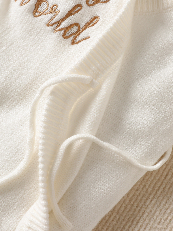 Újszülött Négy Évszak Mászóruhák Fiúknak és Lányoknak Baba Hello world Betűs Hímzett Baba Hosszú Ujjú Nadrág