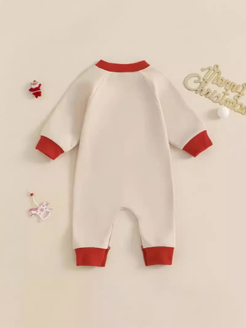 Χριστουγεννιάτικα παιδικά ρούχα εξωτερικού εμπορίου 2024 Νέα πετσέτα με κεντημένο μπούστο με μακριά μανίκια για μωρά, ρούχα αναρρίχησης