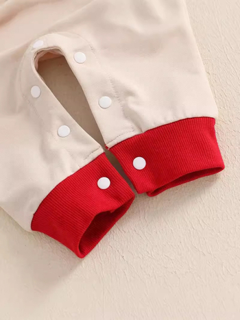 Χριστουγεννιάτικα παιδικά ρούχα εξωτερικού εμπορίου 2024 Νέα πετσέτα με κεντημένο μπούστο με μακριά μανίκια για μωρά, ρούχα αναρρίχησης