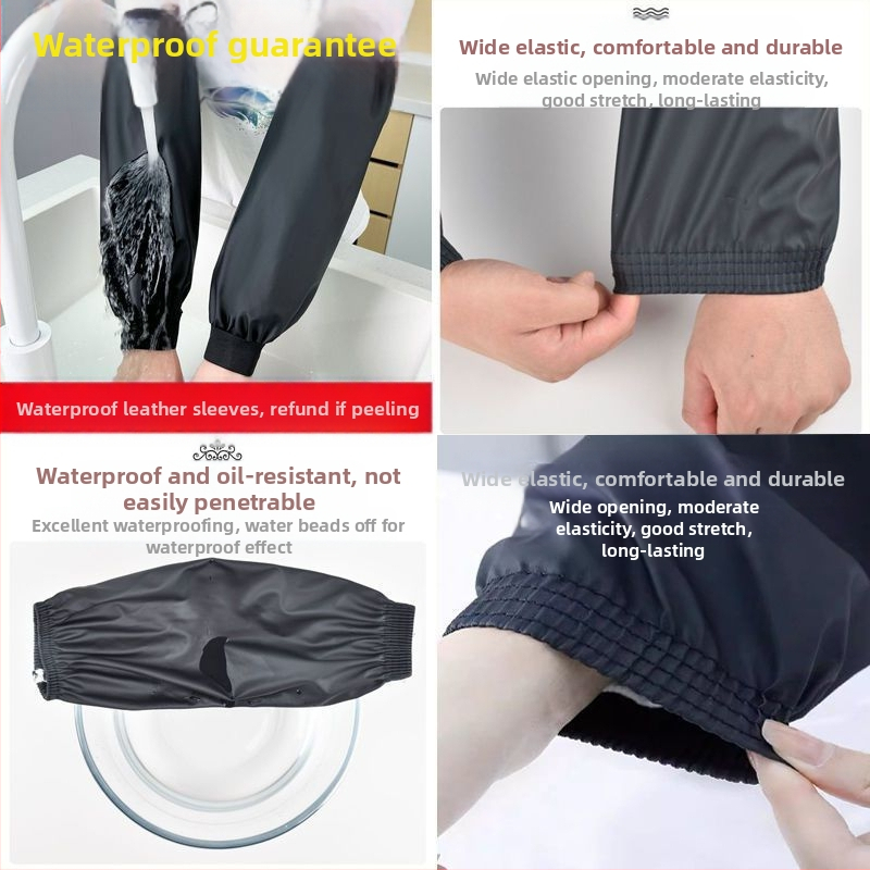 Nahkne varrukas veekindel ja õlikindel meeste ja naiste köögipuhastus PU varrukas voodriga paksendatud töökulumiskindel täiskasvanute varrukapea