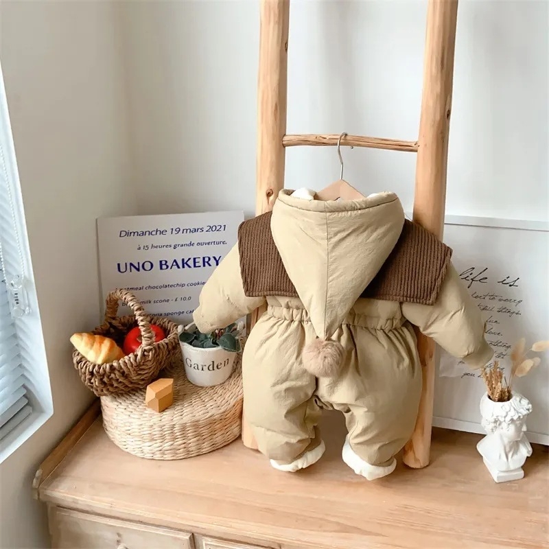 Salopetă de iarnă în stil K pentru nou-născuți, haine pentru fete, haine de iarnă, haine de bumbac îngroșate pentru copii mici de toamnă și iarnă