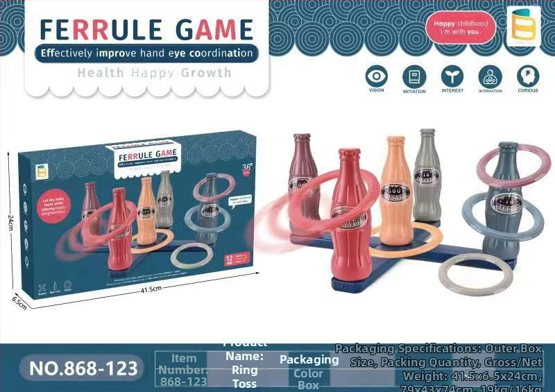 Piiriülene beebiring laste mänguasjad lapsevanema ja lapse interaktiivne viskamispurkide bowlingu pusle alusharidusring