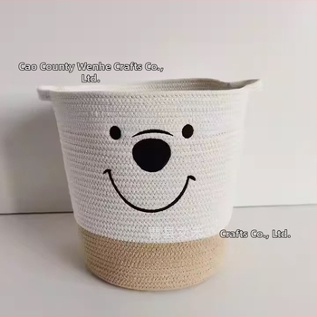 Καλάθι αποθήκευσης για διάφορα είδη οικιακής χρήσης από βαμβάκι, δημιουργικό χειροποίητο καλάθι για βρώμικα ρούχα, υφαντό καλάθι αποθήκευσης για διάφορα είδη γραφείου