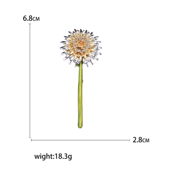Koreai stílusú elegáns friss pitypang bross egyszerű divat csöpögő virágtű ruházati kiegészítők