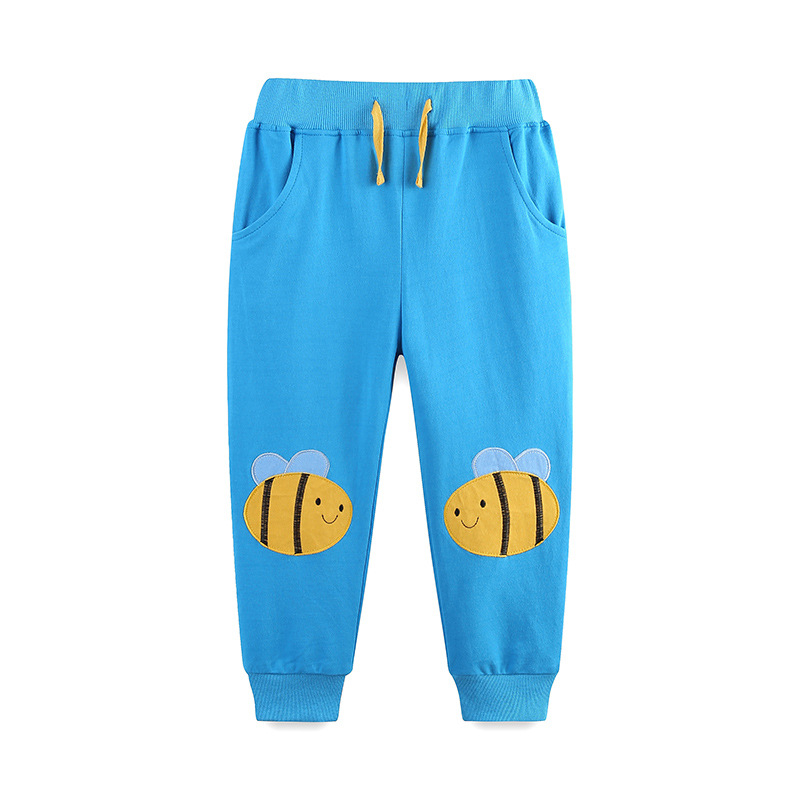 Pantaloni de toamnă noi pentru copii, pantaloni brodați cu desene animate de albine, pantaloni casual pentru copii, stil european și american, îmbrăcăminte pentru copii