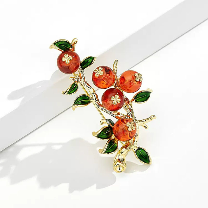 Persimmon Ruyi luxus bross női új divatos retró kínai stílusú virágdísz, luxus niche dizájn tű kiegészítők