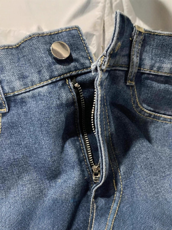 Kevad- ja sügismood vabaaja laste riided tüdrukutele ja poistele, ühevärvilised teksad, küljetaskuga lukuga, keskmised ja suured laste teksapüksid