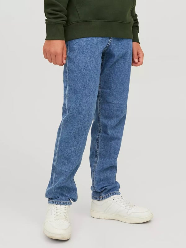 Primăvara și toamna modă casual copii îmbrăcăminte fete băieți culoare solidă blugi buzunar lateral fermoar mediu și mare copii denim pantaloni