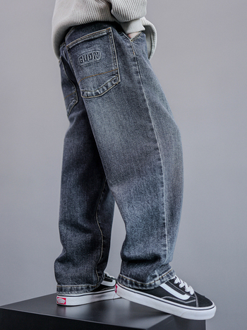 Lasteriided Poiste sügispüksid 2024 Uued sügisesed keskmise ja suure suurusega laste teksad Vabaaja poiste kevad- ja sügispüksid