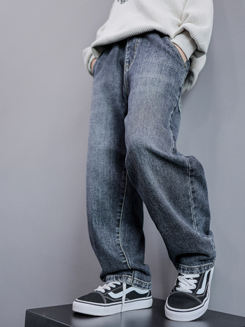 Lasteriided Poiste sügispüksid 2024 Uued sügisesed keskmise ja suure suurusega laste teksad Vabaaja poiste kevad- ja sügispüksid