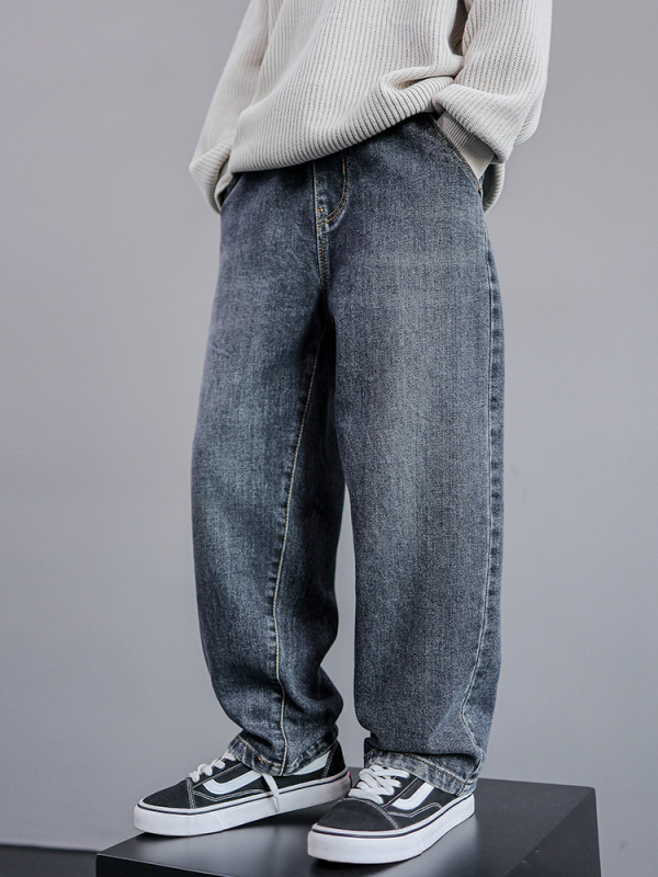 Lasteriided Poiste sügispüksid 2024 Uued sügisesed keskmise ja suure suurusega laste teksad Vabaaja poiste kevad- ja sügispüksid