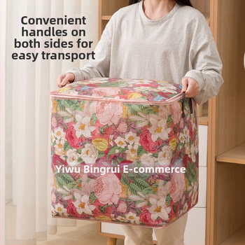 Τσάντα αποθήκευσης λουλουδιών Τσάντα αποθήκευσης λουλουδιών με διπλό φερμουάρ Αποθήκευση ρούχων για πάπλωμα Αδιάβροχη, ανθεκτική στην υγρασία, τσάντα χειρός με πάχος