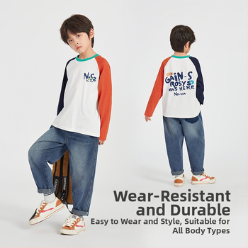 Duoduo poiste teksad 2025 kevad- ja sügisesed kõrge puuvillase pesuga pehmed mugavad laste mitmekülgsed moepüksid vabaaja jaoks