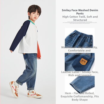 Duoduo poiste teksad 2025 kevad- ja sügisesed kõrge puuvillase pesuga pehmed mugavad laste mitmekülgsed moepüksid vabaaja jaoks