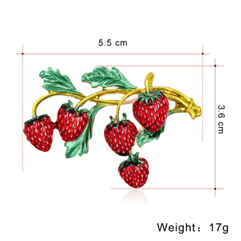 Európai és amerikai divat kreatív gyümölcs édes aranyos eper lány bross zománc selyem törölköző csat ruházati tű kiegészítők nőknek