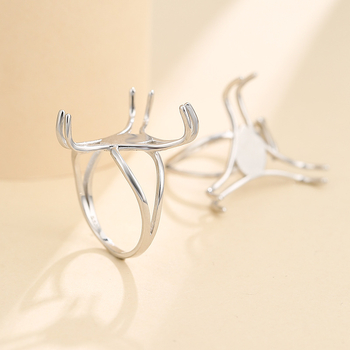 Ασημένια 925 δαχτυλίδια casual με άδειο σκελετό, μοντέρνα, ρυθμιζόμενη, ακανόνιστη θήκη, κατασκευασμένη από κερί μέλισσας και νεφρίτη.