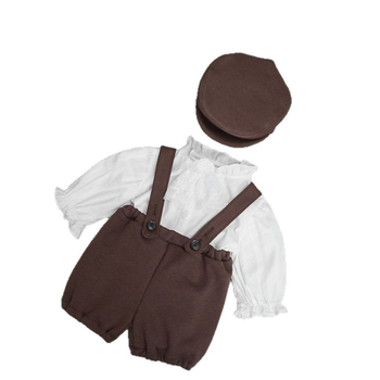 дрехи за новородено, шапка, тиранти, риза от три части, бебешки дрехи за фотография, дрехи за бебешка фотография