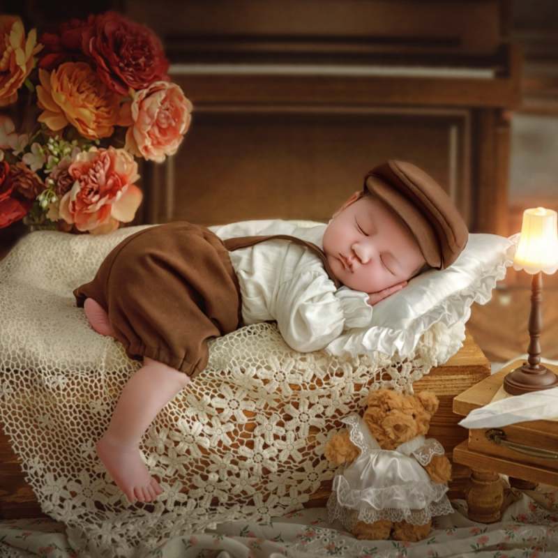 дрехи за новородено, шапка, тиранти, риза от три части, бебешки дрехи за фотография, дрехи за бебешка фотография