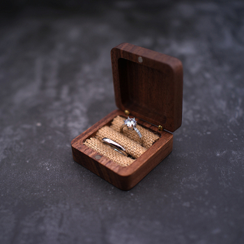 Ehted, luksuslik abielusõrmuste karp, kaelakee, ettepanekute tseremoonia, teemantsõrmuste karp, pulmavahetus, puidust sõrmuste karp