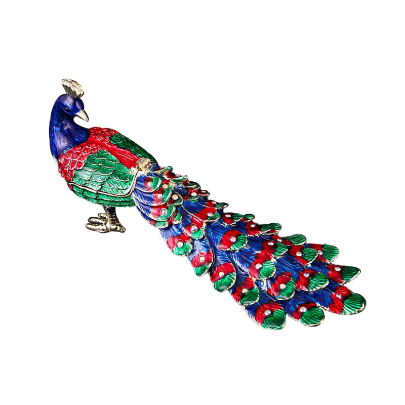 Ornament de intrare cu coadă de păun emailat, model, casă, decor, sufragerie, masă, decorare