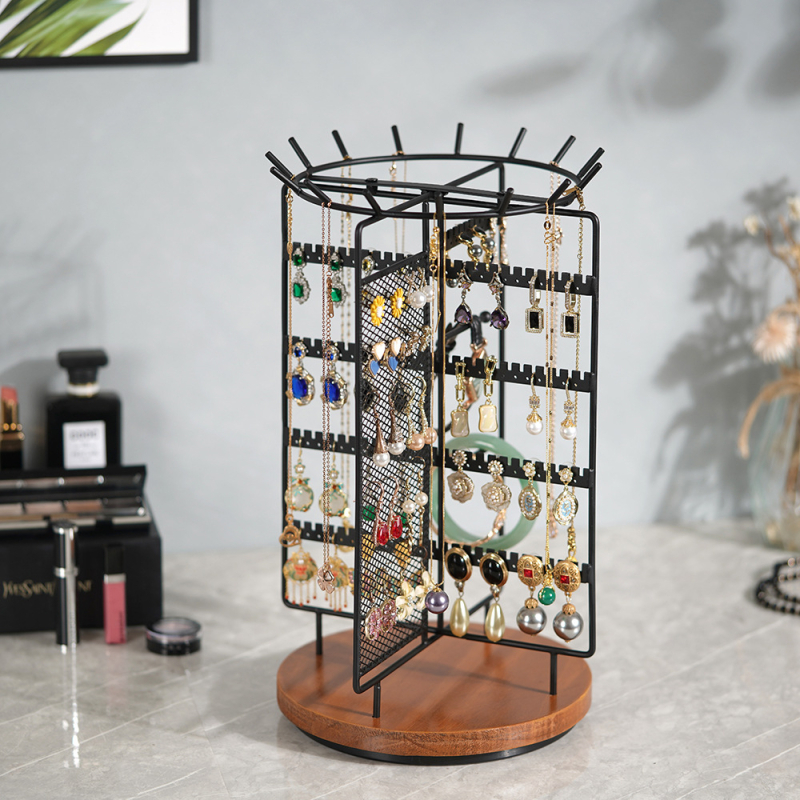 Διασυνοριακή Πρωτότυπη Περιστρεφόμενη Ενσωματωμένη Ράφι Κοσμημάτων 2 Τεμαχίων Σκουλαρίκια Κολιέ Δαχτυλίδι Βραχιόλι Κοσμήματα Ράφι Αποθήκευσης Κοσμημάτων