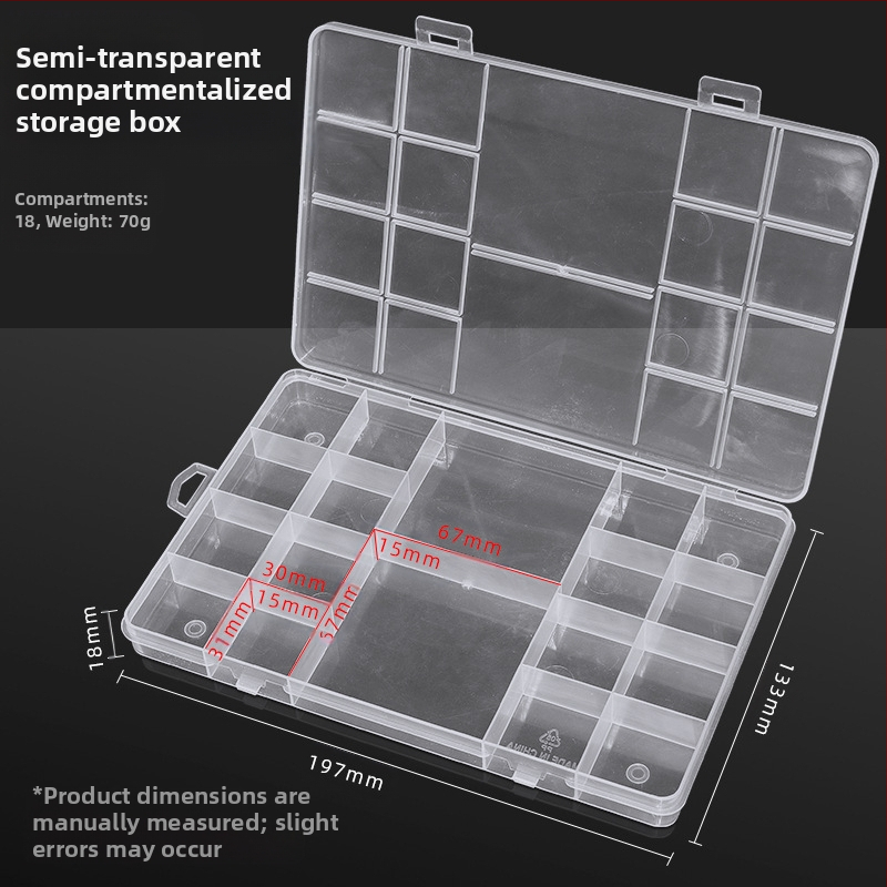 18 grotelių papuošalų aksesuarų laikymo dėžutė elektroninių dalių dėžutė techninė įranga varžtų klasifikavimo dėžutė mažų karoliukų laikymo dėžutė