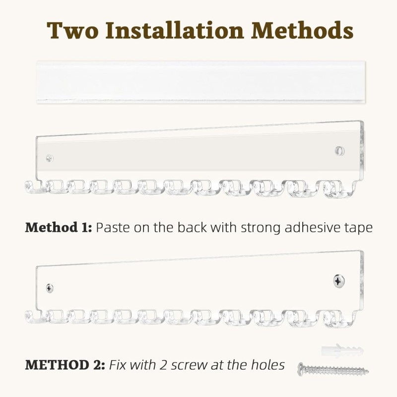Акрилна стойка за бижута, кука за колие, стенен органайзер за колие и обеци, стенен дисплей, стойка за съхранение
