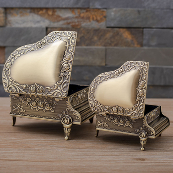 Cutie de bijuterii pentru pian, stil european, creativă, din bronz roz, de lux, cutie de bijuterii din metal pentru birou, depozitare de bijuterii, nou