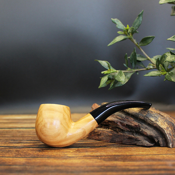 Itāļu olīvkoka roku darbs, elegants, masīvkoka 9 mm filtrs, tradicionāls, pārnēsājams, klasisks, izliekts teļa galvas smēķēšanas komplekts