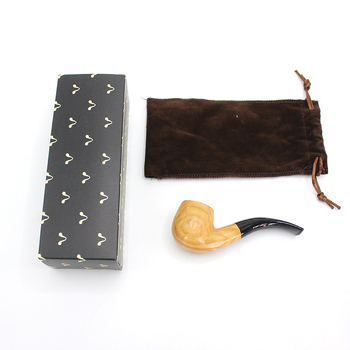 Itāļu olīvkoka roku darbs, elegants, masīvkoka 9 mm filtrs, tradicionāls, pārnēsājams, klasisks, izliekts teļa galvas smēķēšanas komplekts
