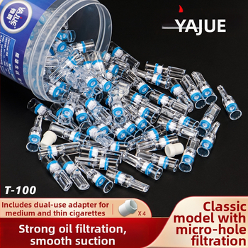 Yajue vienreizlietojamais cigarešu turētāja filtrs cigaretēm, vienreizlietojamais biezais un plānais divējāda lietojuma cigarešu izmetēja filtrs T-100 vīriešiem un sievietēm