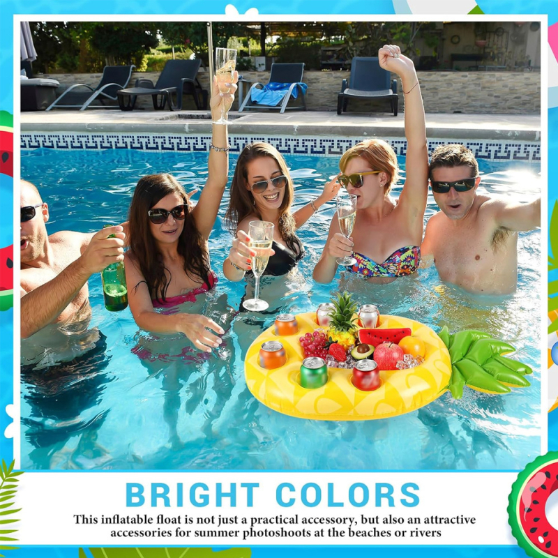 „Amazon“ vandens pripučiamas ledo baras, ananasų baseino gėrimų laikiklis, kūrybingas porėtas padėkliukas, plaukiojantis užkandžių padėklas