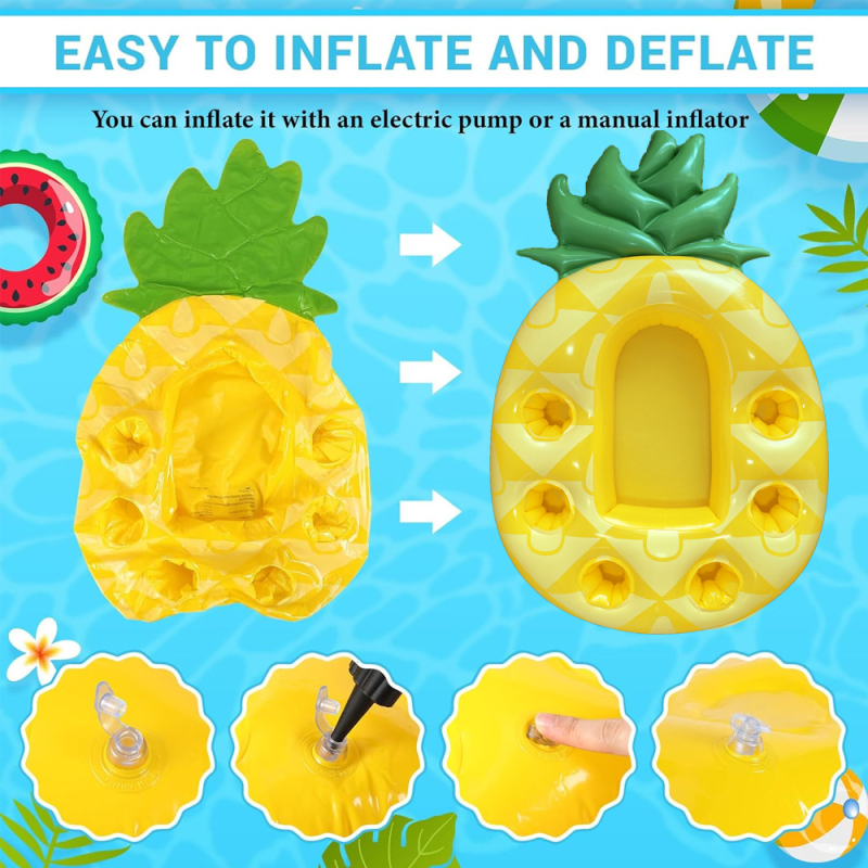 „Amazon“ vandens pripučiamas ledo baras, ananasų baseino gėrimų laikiklis, kūrybingas porėtas padėkliukas, plaukiojantis užkandžių padėklas