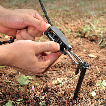 Μεταλλική τροχαλία κάμπινγκ με σχοινί ανύψωσης, κρεμαστή σκηνή με σχοινί, αντιανεμικό σχοινί, ρυθμιζόμενο αγκράφα σχοινιού, ελαστικό γάντζο