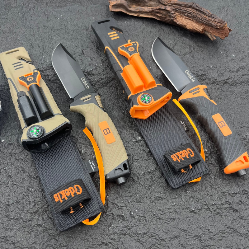 Välistingimustes kasutatav sirge nuga, taktikaline nuga, multifunktsionaalne tööriist, enesekaitse nuga, kaasaskantav, suure kõvadusega terav nuga, ellujäämisnuga