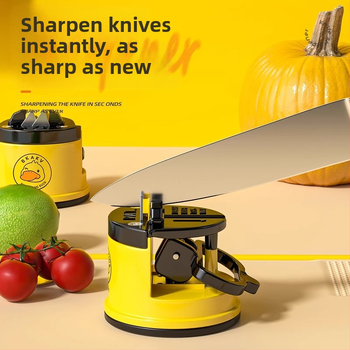 Väike kollane pardi nuga teritusvahend terituskivi majapidamise kiire nuga teritaja täisautomaatne iminapaga kööginuga kääride tööriist