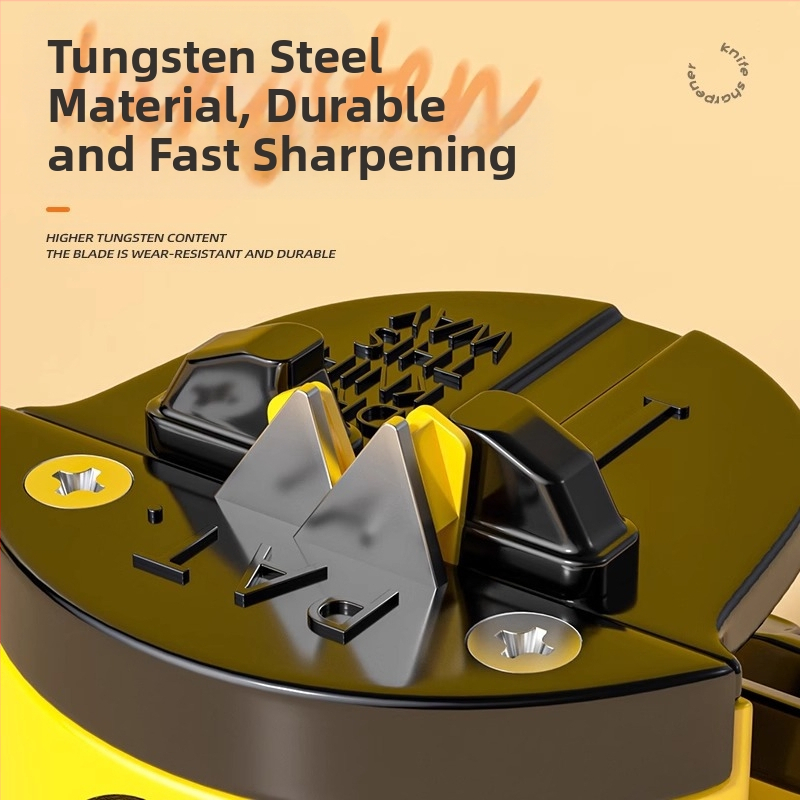 Инструмент за заточване на ножове „Малко жълто пате“, камък за заточване на домакински бърз инструмент за заточване на ножове, напълно автоматичен инструмент за кухненски ножове с вендуза