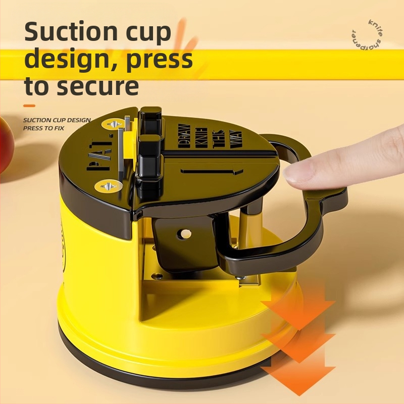 Инструмент за заточване на ножове „Малко жълто пате“, камък за заточване на домакински бърз инструмент за заточване на ножове, напълно автоматичен инструмент за кухненски ножове с вендуза