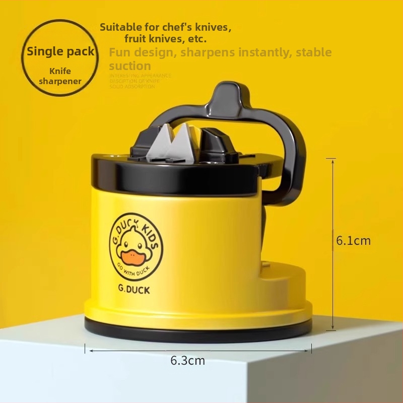 Väike kollane pardi nuga teritusvahend terituskivi majapidamise kiire nuga teritaja täisautomaatne iminapaga kööginuga kääride tööriist