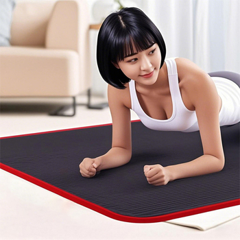 Servaga joogamatt algajatele, pikendatud ja lai, meeste ja naiste treeningmatt, paksendatud libisemiskindel spordimatt, prinditav logo